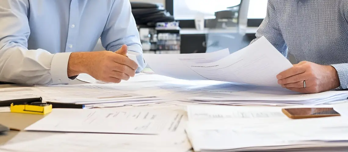 Certified property valuer reviewing housing plans in Melbourne suburb